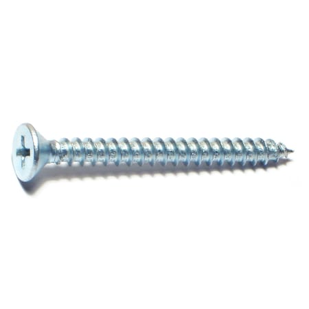 Midwest Fastener Sheet Metal Screw, #10 x 2 in, Zinc Plated Steel Flat Head Phillips Drive, 100 PK 03026